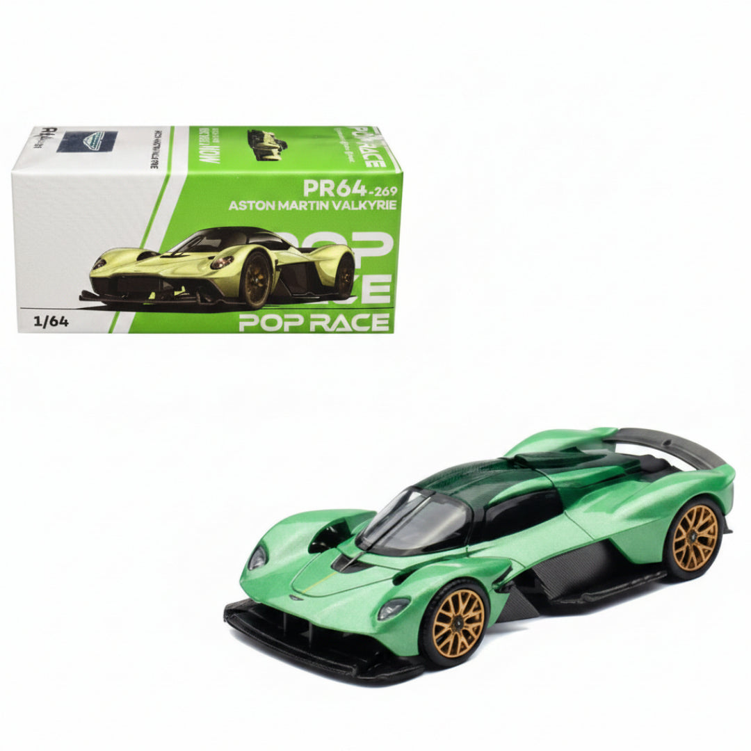 POP RACE Aston Martin Valkyrie Iridescent Emerald PR640269 1:64 Diecast Model Car