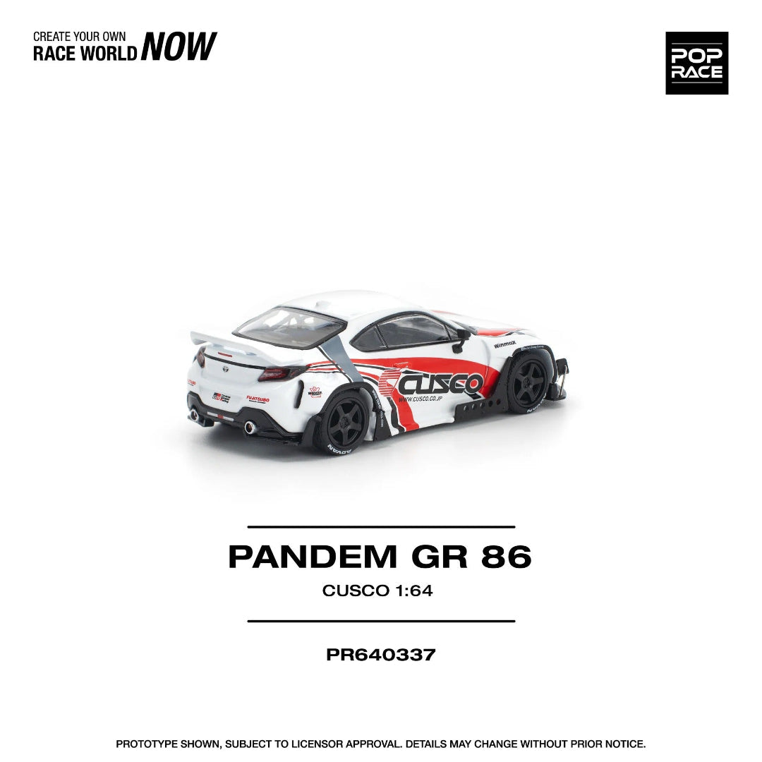 POP RACE PANDEM GR 86 CUSCO PR640337 1:64 Diecast Model Car
