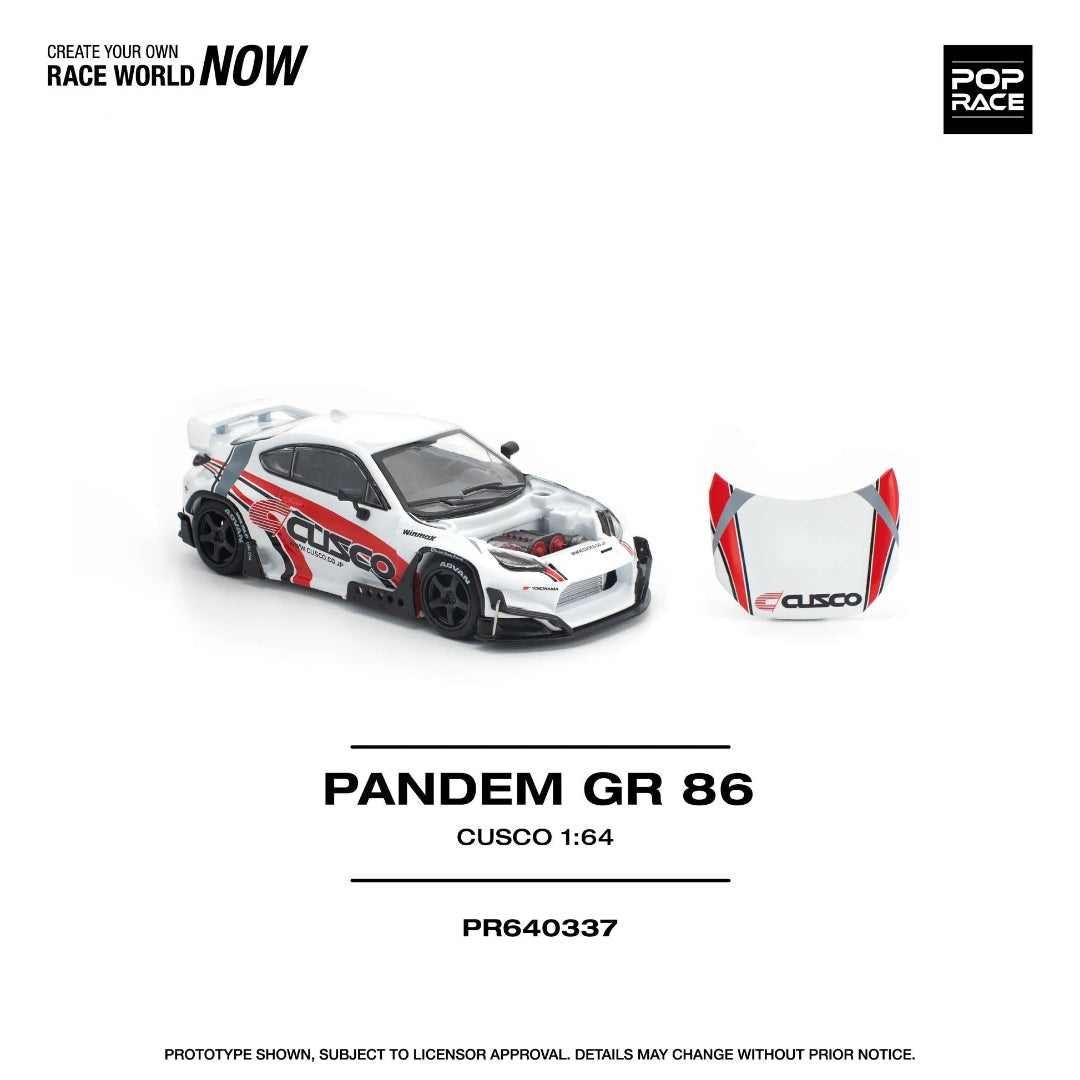 POP RACE PANDEM GR 86 CUSCO PR640337 1:64 Diecast Model Car