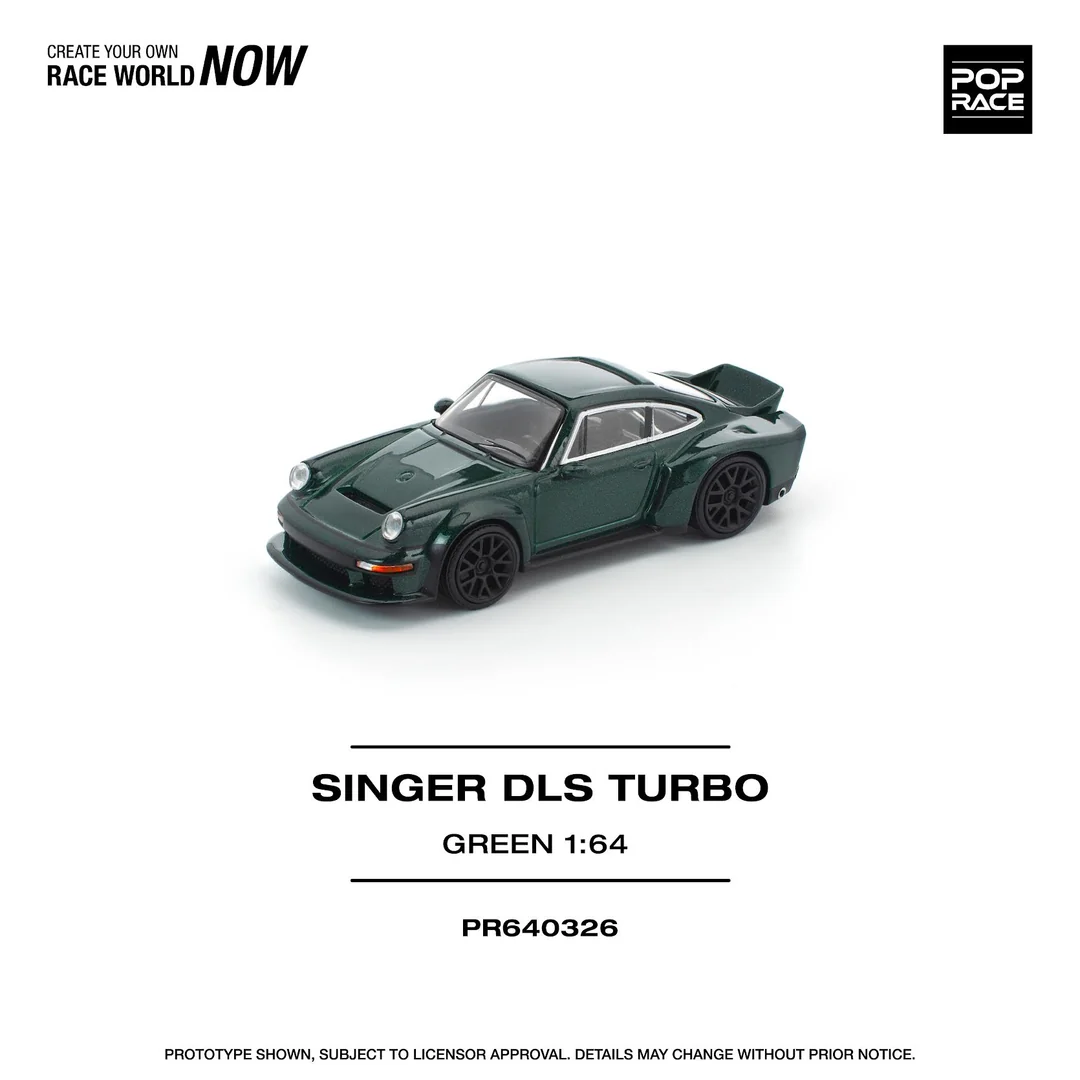POP RACE Singer DLS Turbo Road Green PR640326 1:64 Diecast Model Car