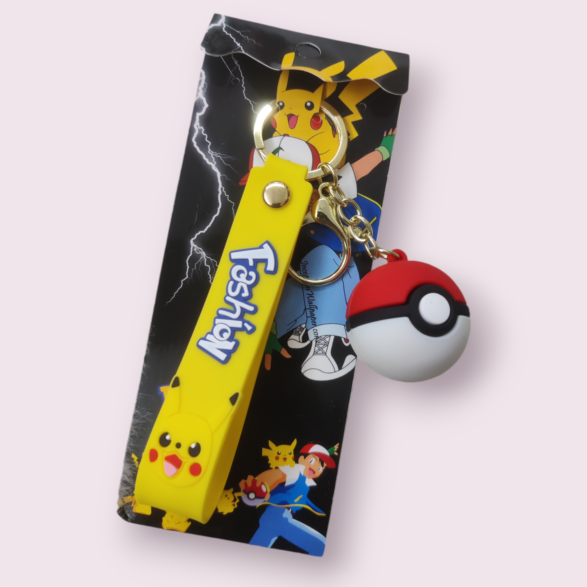 Pokemon Pokeball 3D Silicon Keychains With Bagcharm And Strap (Select From Drop Down)