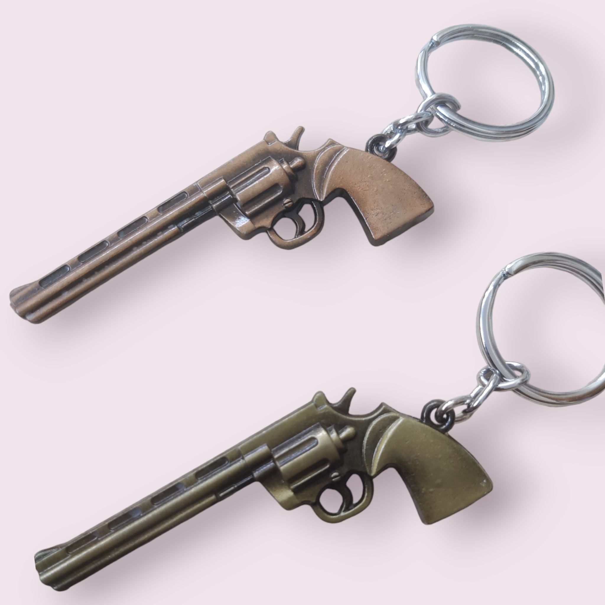 Revolver Pistol Colt Metal Keychain (Select From Drop Down Menu)