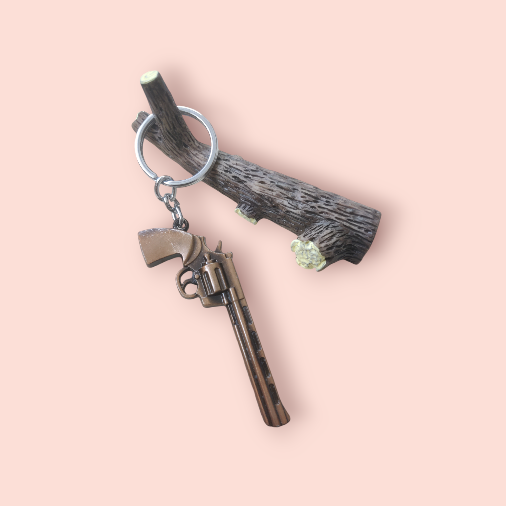 Revolver Pistol Colt Metal Keychain (Select From Drop Down Menu)