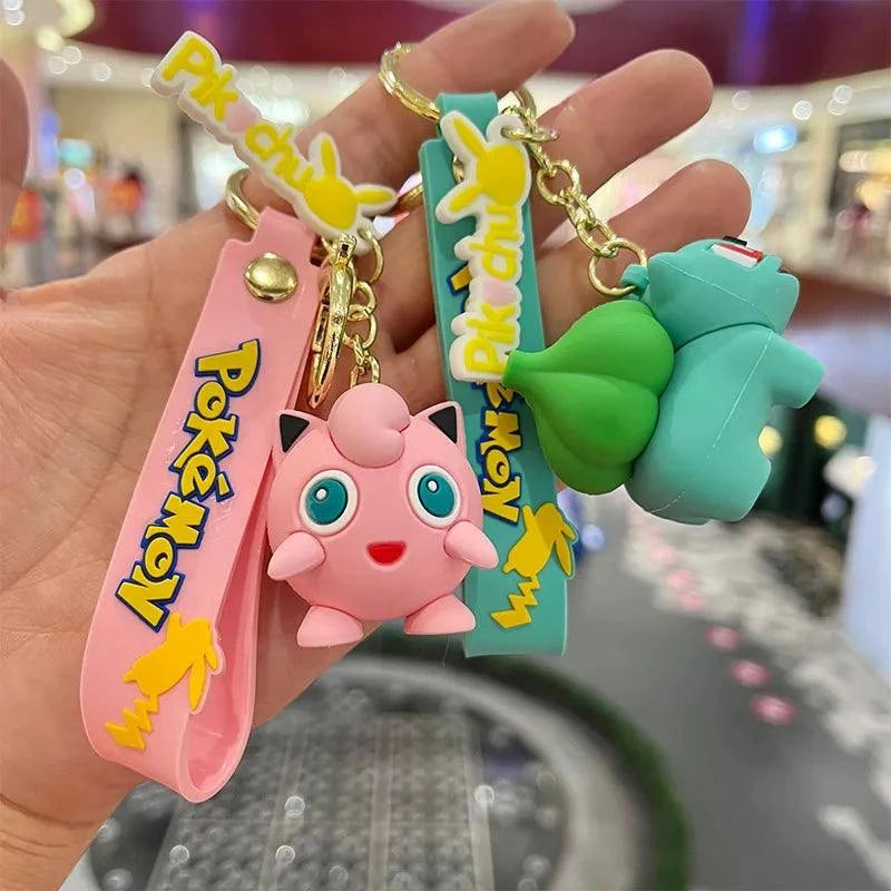 Pokemon Silicon Keychains with Bag Charm and Strap(Select from Dropdown Menu) - ThePeppyStore