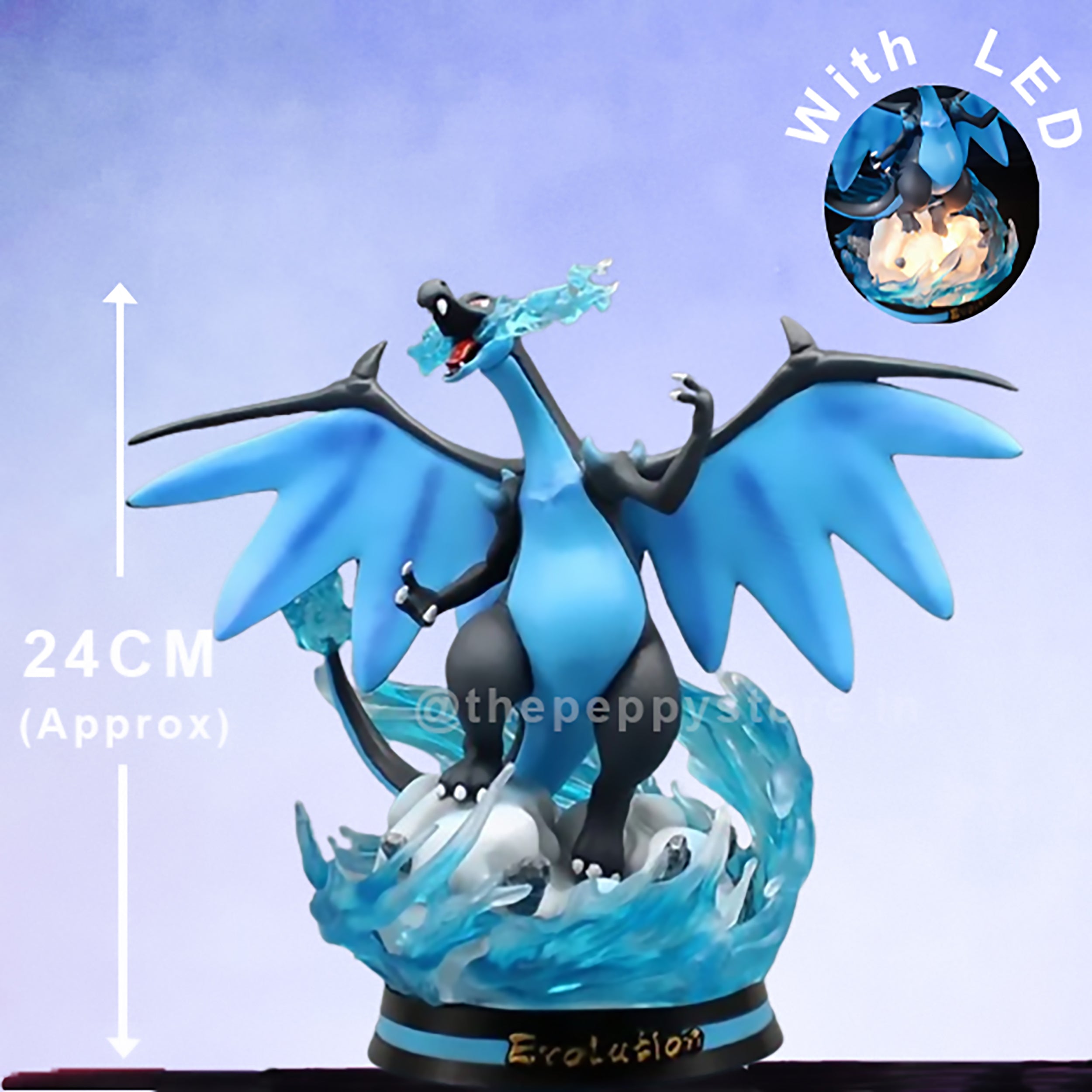 Pokemon Mega Charizard X Collectable Figure With Lights - 24 cm (No Cod Allowed On This Product) - Prepaid Orders Only