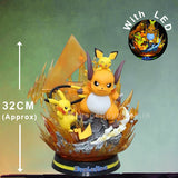 Pokemon Pikachu, Pichu and Raichu Collectable Figure With Lights - 32 cm (No Cod Allowed On This Product) - Prepaid Orders Only