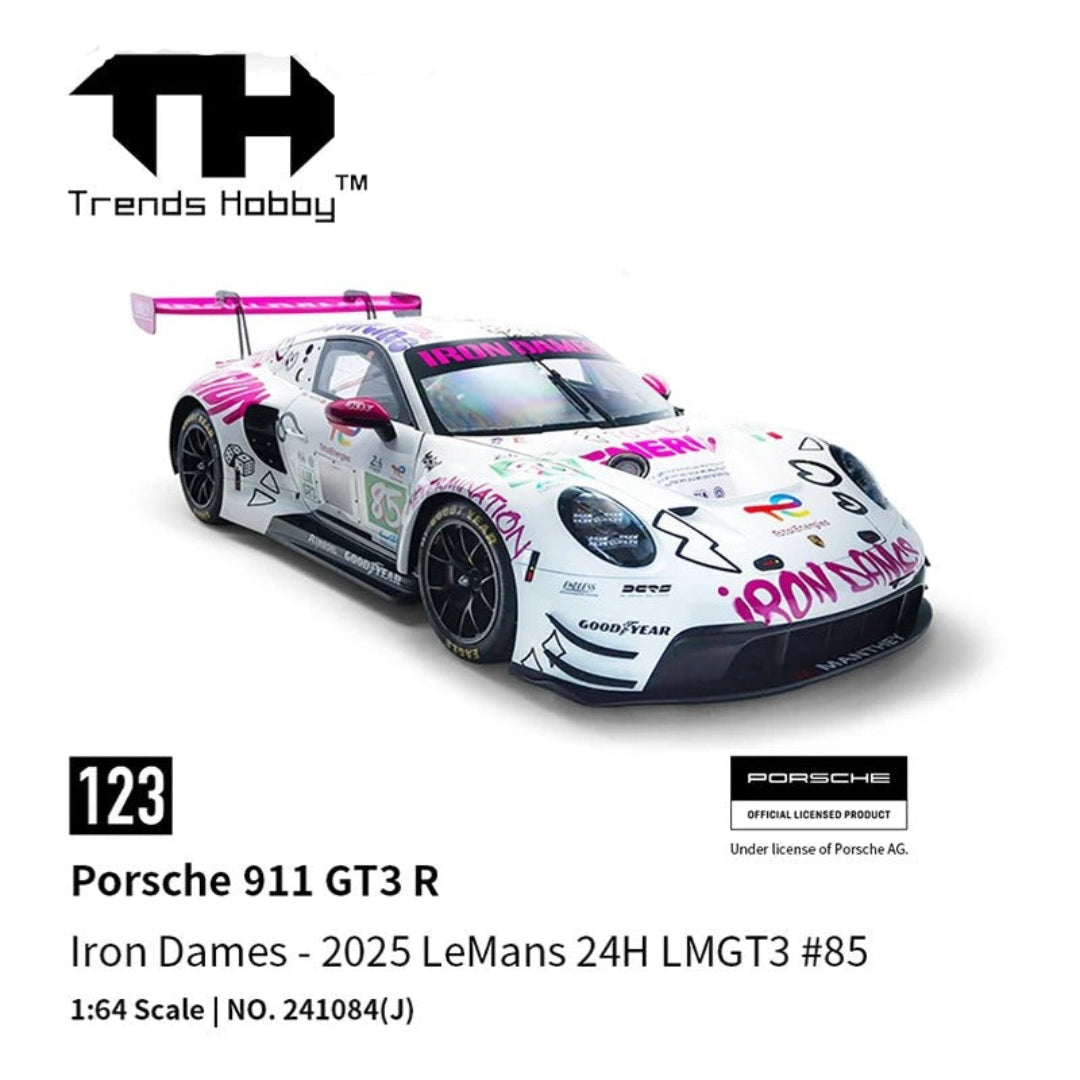 Porsche 911 GT3 R Iron Dames #85 – 2025 Le Mans 24H LMGT3 1:64 Diecast Model Car-TH-123