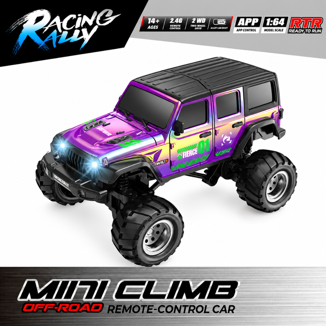 Racing Rally Mini Climb 1:64 2WD RC Car – 2.4GHz APP Control