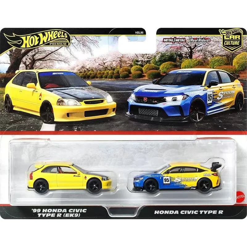 Hot Wheels premium 1/64 Car Culture Team Transport 99 Honda Civic Type R(EK9) & Honda Civic Type R
