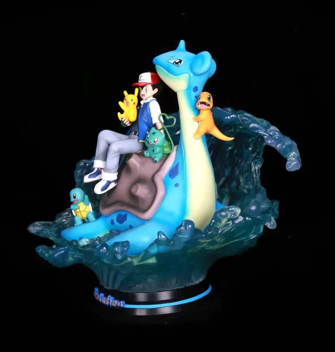 Pokemon Ash Ketchum On Lapras With Lights Figure- 28 cm (No Cod Allowed On This Product) - Prepaid Orders Only