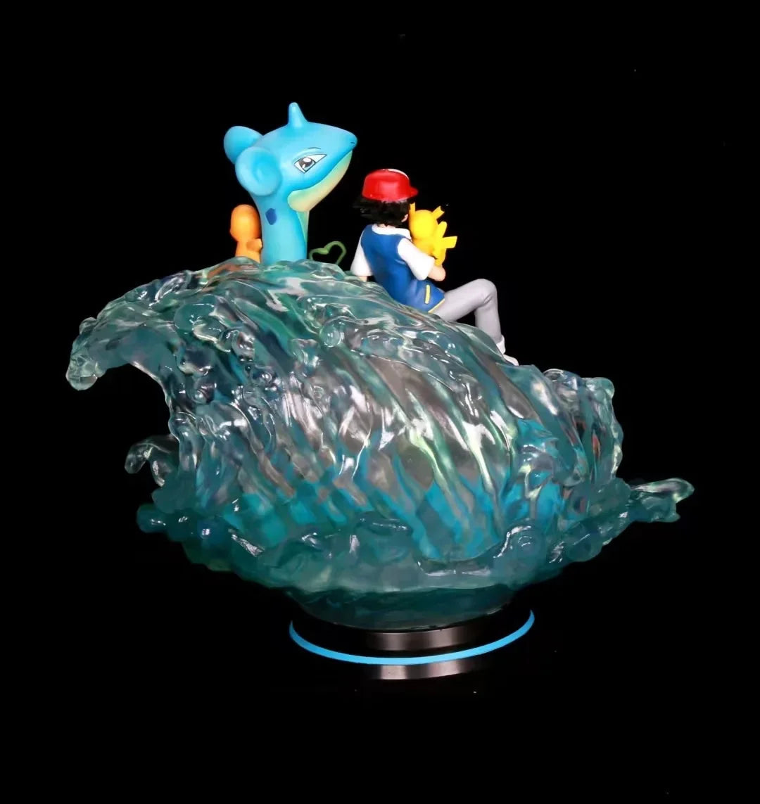 Pokemon Ash Ketchum On Lapras With Lights Figure- 28 cm (No Cod Allowed On This Product) - Prepaid Orders Only