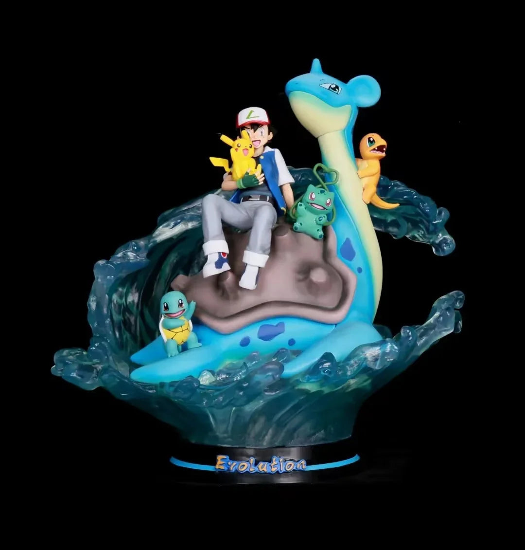 Pokemon Ash Ketchum On Lapras With Lights Figure- 28 cm (No Cod Allowed On This Product) - Prepaid Orders Only