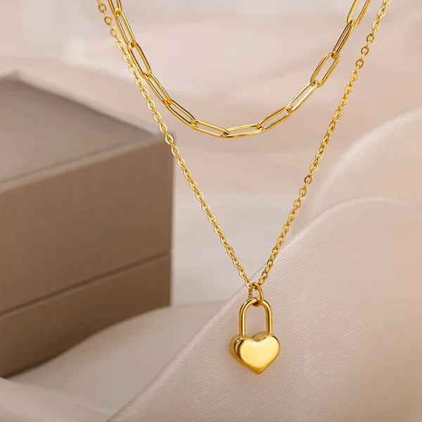 Love Lock layered Necklace