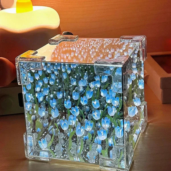 DIY 3D Tulip Led Lamp - Blue - 20 Tulips (No Cash On Delivery Allowed On This Product) - Prepaid Orders Only