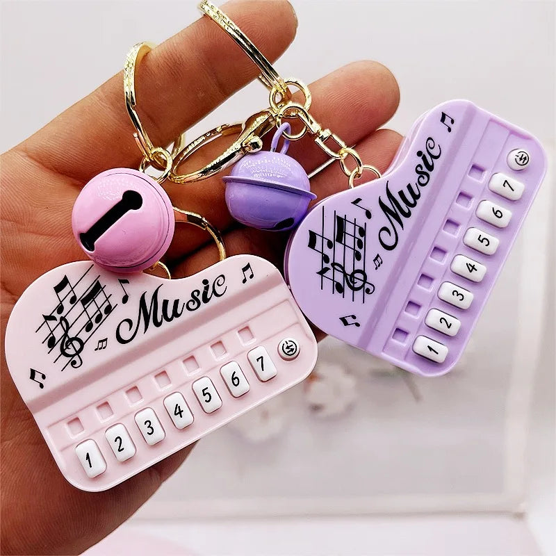 Musical Piano Keychain With Bagcharm (Select From Drop Down Menu)