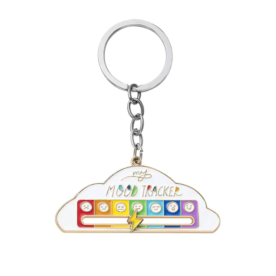 Mood Tracker Metal Keychain