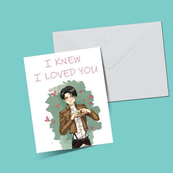 ATTACK ON TITAN I KNEW I LOVED YOU GREETING CARD - ThePeppyStore