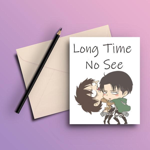 ATTACK ON TITAN LONG TIME NO SEE GREETING CARD - ThePeppyStore