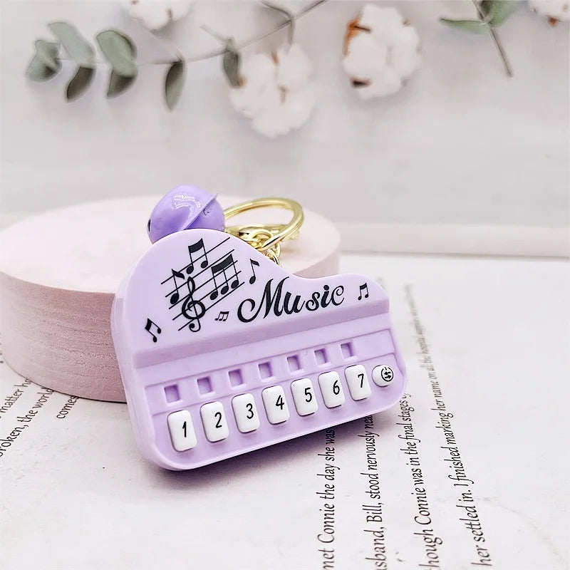 Musical Piano Keychain With Bagcharm (Select From Drop Down Menu)