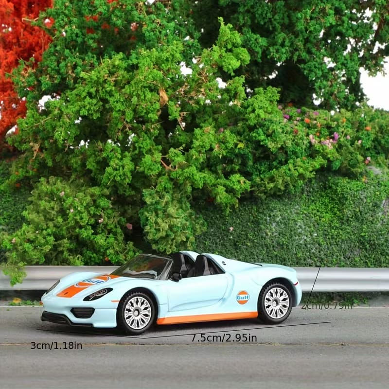 Scale 1 :61 CCA Gulf Porsche 918 Spyder Scale Model Car With Acrylic Case