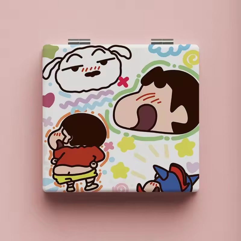 Shinchan Portable Travel Makeup Mini Pocket Double-Sided Folding Mirror (Select From Drop Down Menu