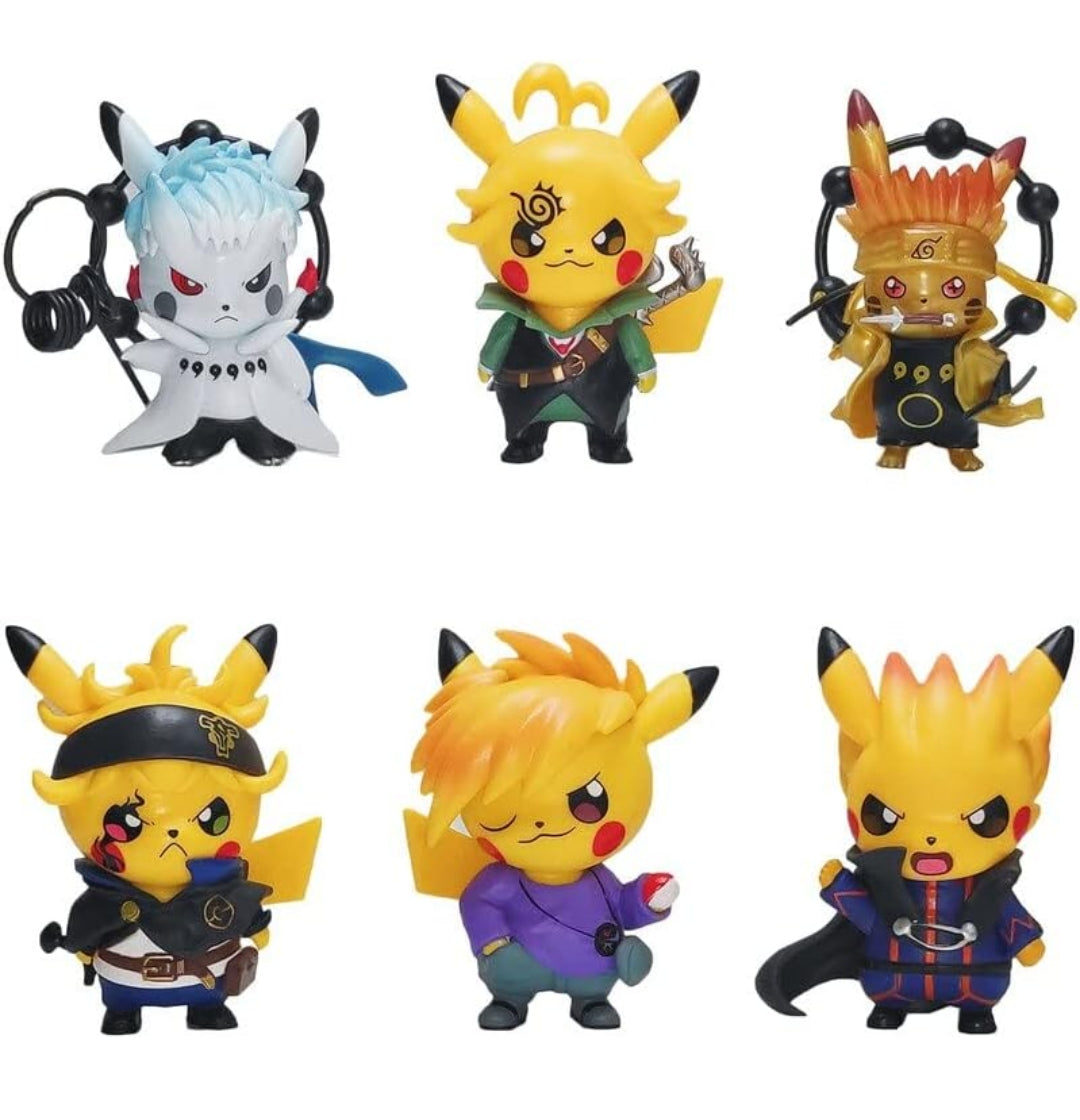 Anime Pokemon pickachu collectable Set of 6