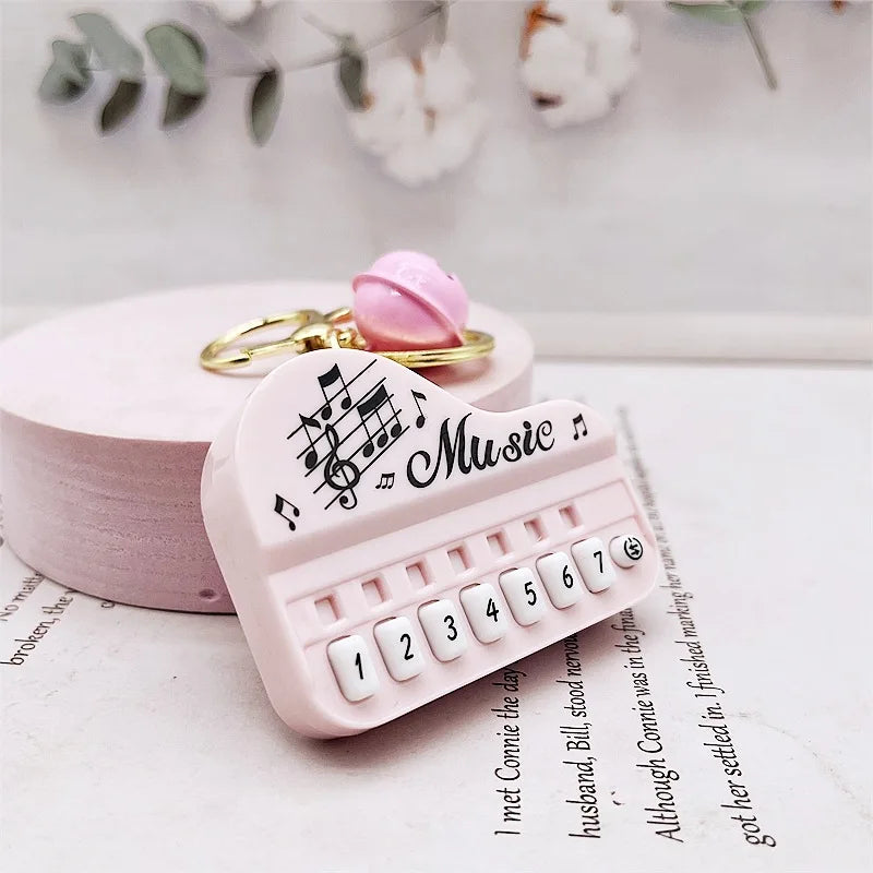 Musical Piano Keychain With Bagcharm (Select From Drop Down Menu)