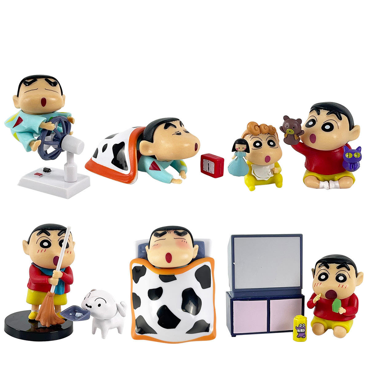 Shinchan Mini Figure Set – Set of 6 Funny Collectible Toys