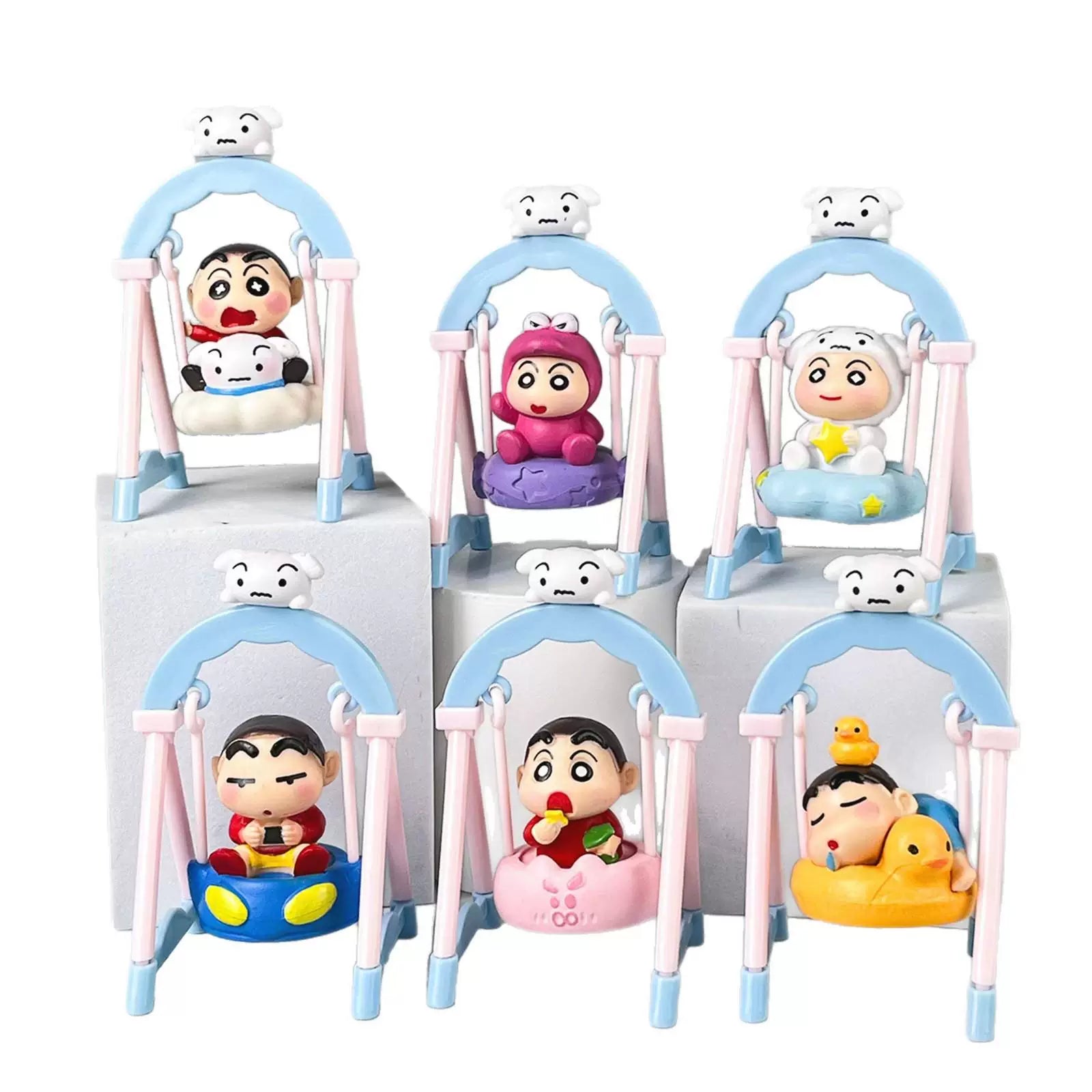 Shinchan Swing Moving Figure Set of 6 (11–12 cm)