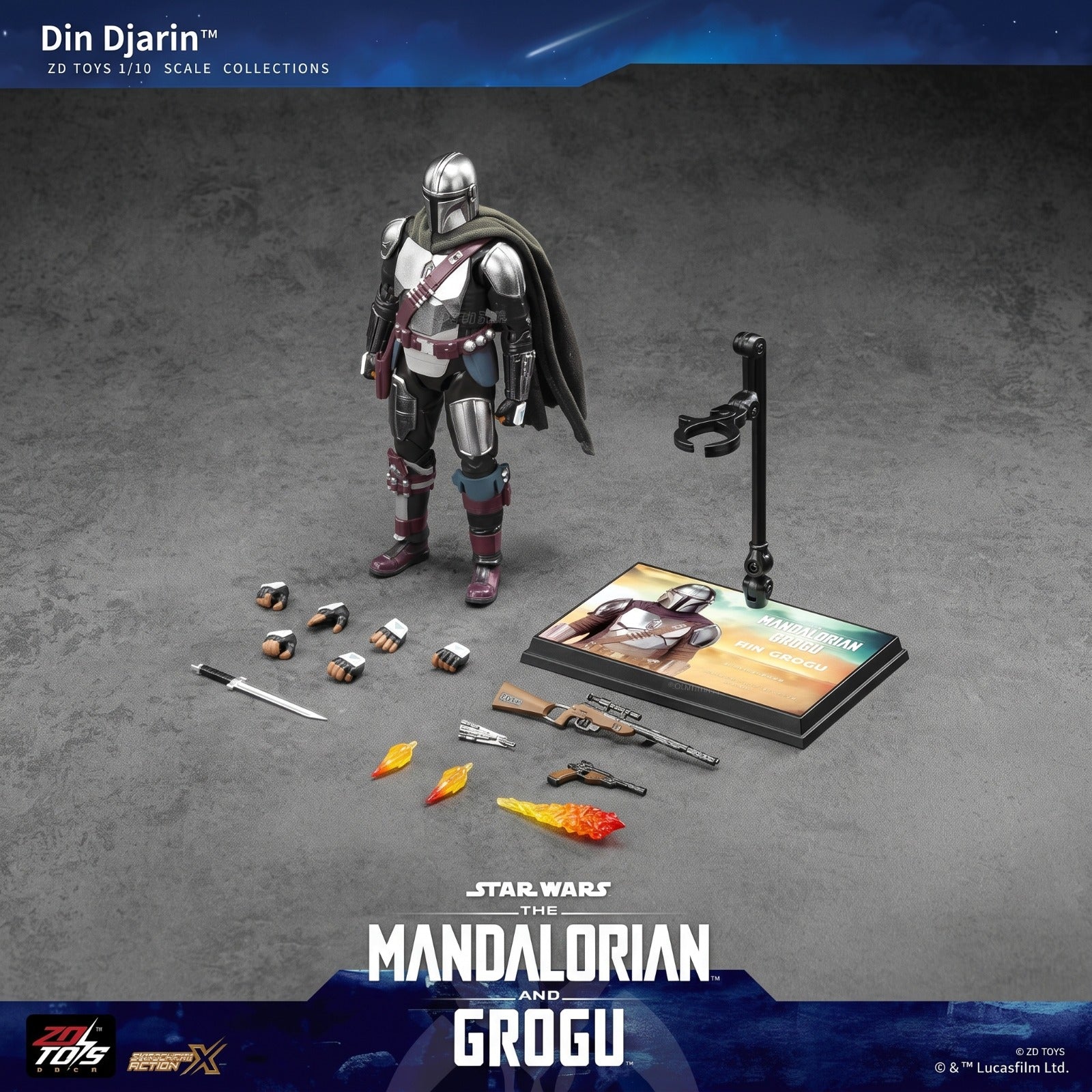 Starwars Mandalorian Action Figure By Zd Toys