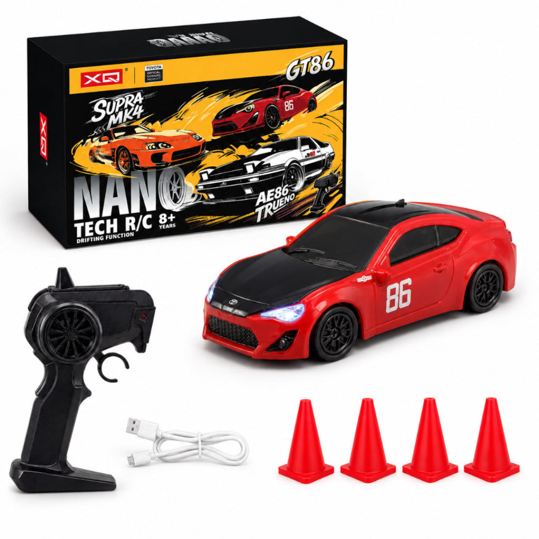 Toyota GT86 Remote Control Drift Car with LED Headlights, Wireless Remote, Rech 1:64 Scale