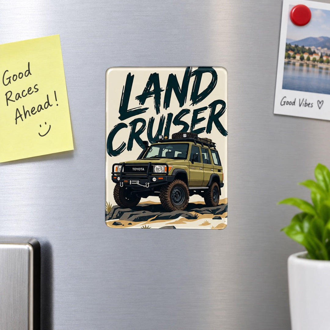 Toyota Land Cruiser Fridge Car Magnet – Off-Road 4x4 SUV Design | 7.2 × 9.4 cm