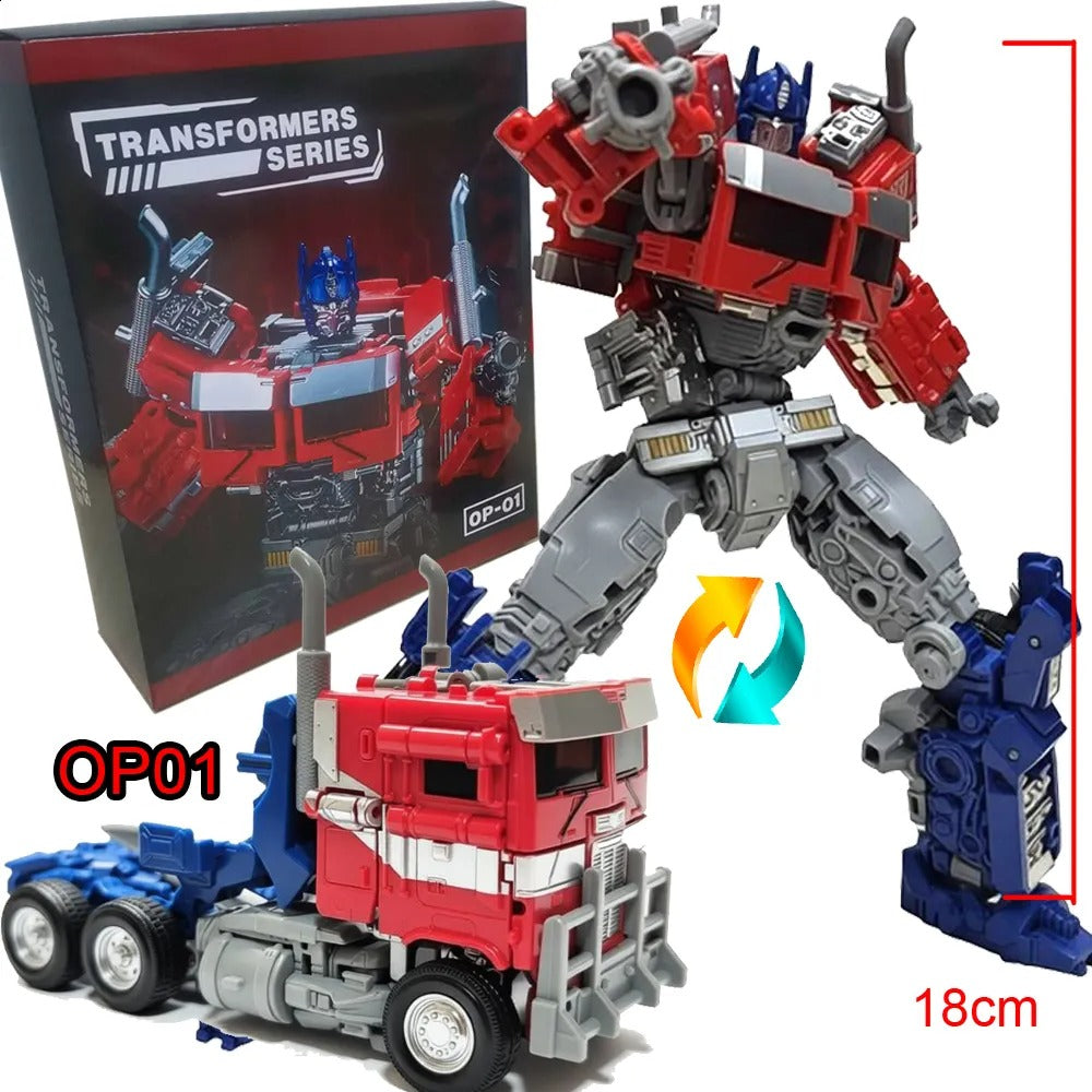 Transformers Series OP-01 Optimus Prime Transforming Robot Action Figure | 2-in-1 Truck to Robot | 18 cm Collectible Toy | Premium Action Figure