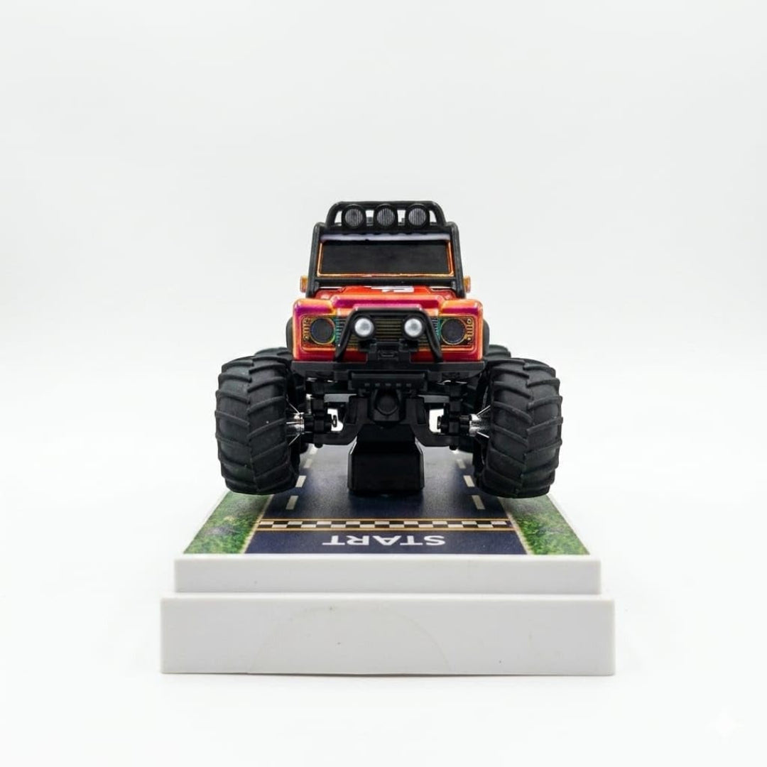 Trasped Mini Remote Control Monster Truck with LED Lights, 2.4GHz Remote & App Control (Pink & Red)
