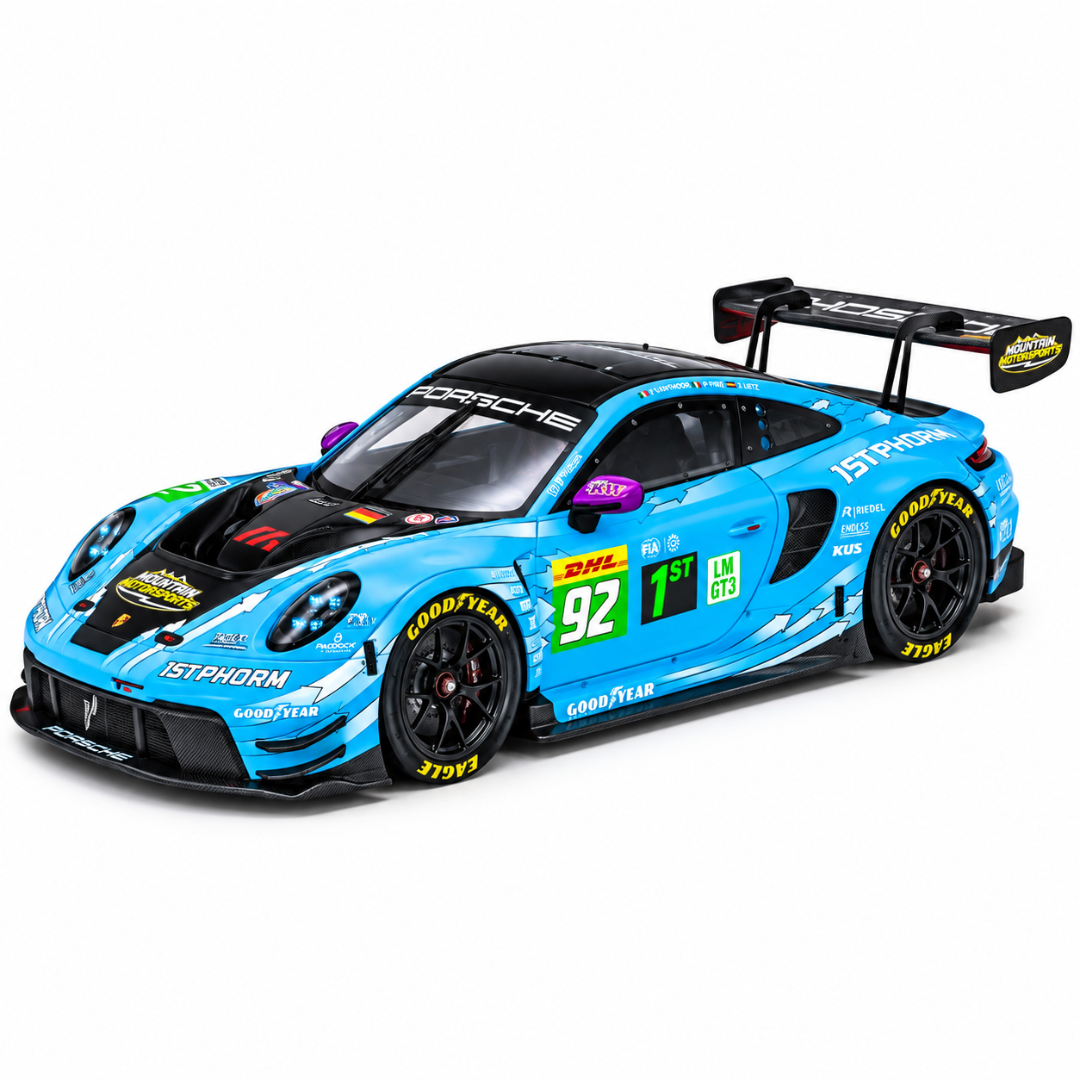 Trends Hobby Porsche 911 GT3 R Manthey 1st Phorm 2025 Le Mans 24H LMGT3 Winner #92 1:64 Diecast Model Car– TH-119