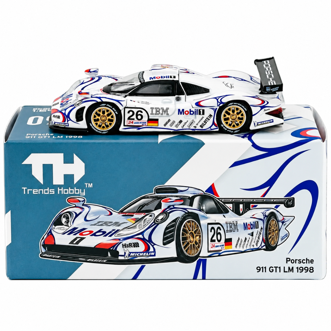 Trends Hobby Scale 1 : 64 Die Cast Model - Porsche 911 GT1 Le Mans LM 1998 #26 - Champion TH-095