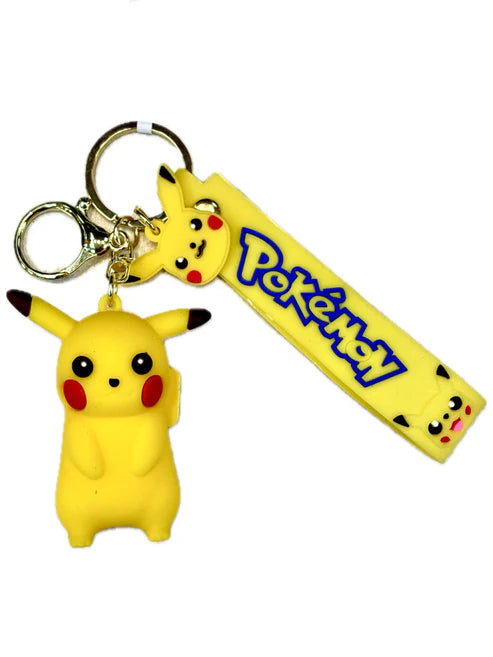 Pokemon Pikachu Silicon Keychain with Bag Charm and Strap