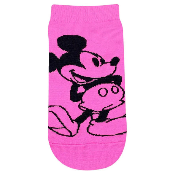 Disney Mickey Mouse Fluorescent Colored Lowcut Socks For Women - Pink Green - ThePeppyStore