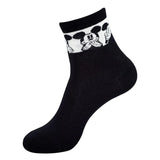 Disney Mickey & Minnie High Ankle Socks For Women - Black And White - ThePeppyStore