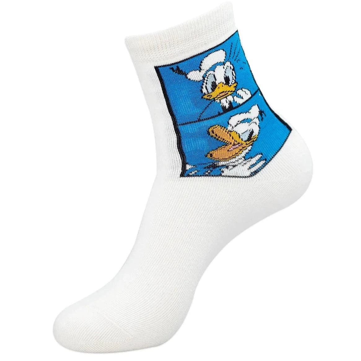 Disney Mickey & Donald High Ankle Socks For Women -Black White - ThePeppyStore