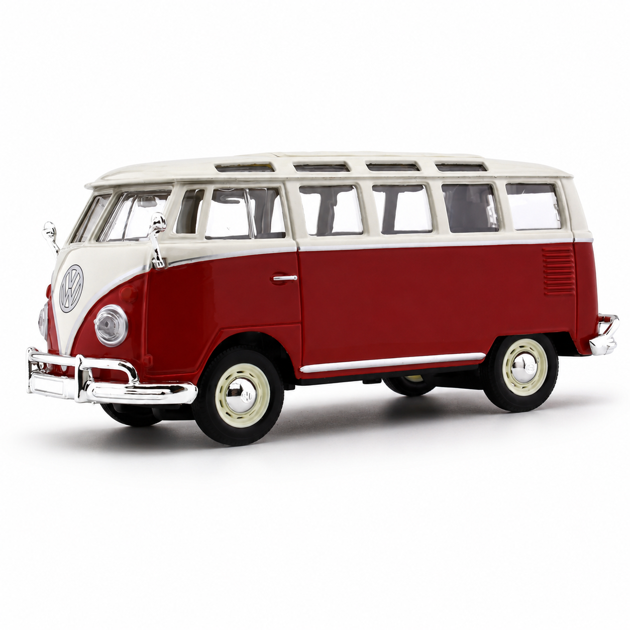 Volkswagen-Van-Samba-red-1-25-Maisto-diecast-scale-model-miniature-car
