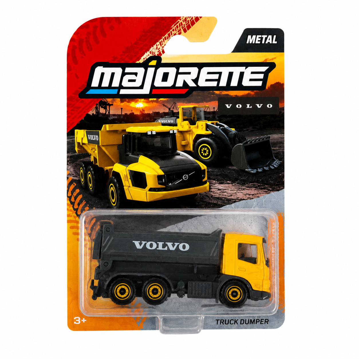 Majorette Volvo Truck Dumper 1:64 Scale Die-Cast Construction Truck | Metal Miniature Vehicle