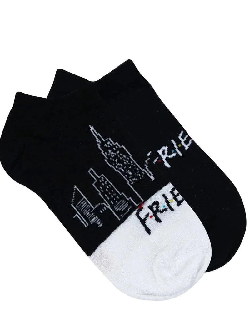 Friends Lowcut Socks For Women - Black - ThePeppyStore