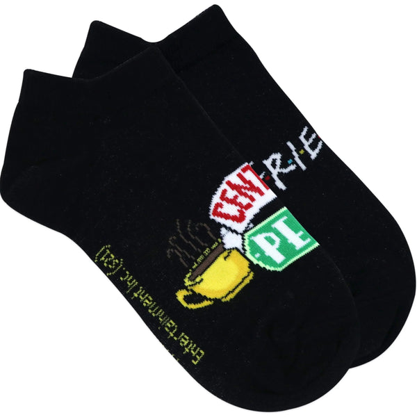 Friends Logo And Central Perk Lowcut Socks For Women - Black - ThePeppyStore