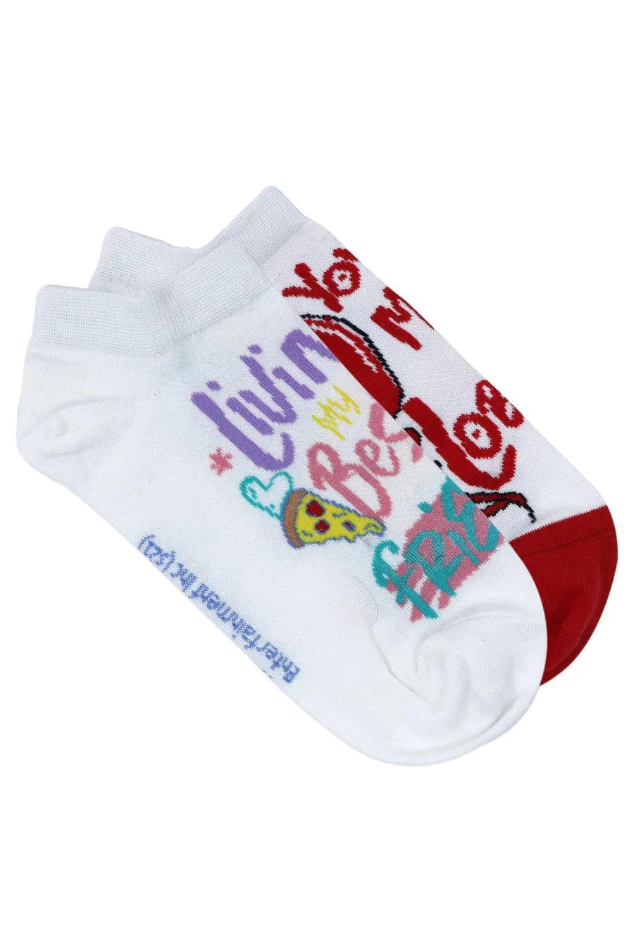 Friends You Are My Lobster & Living My Best Life With Friends Lowcut Socks For Women - White - ThePeppyStore