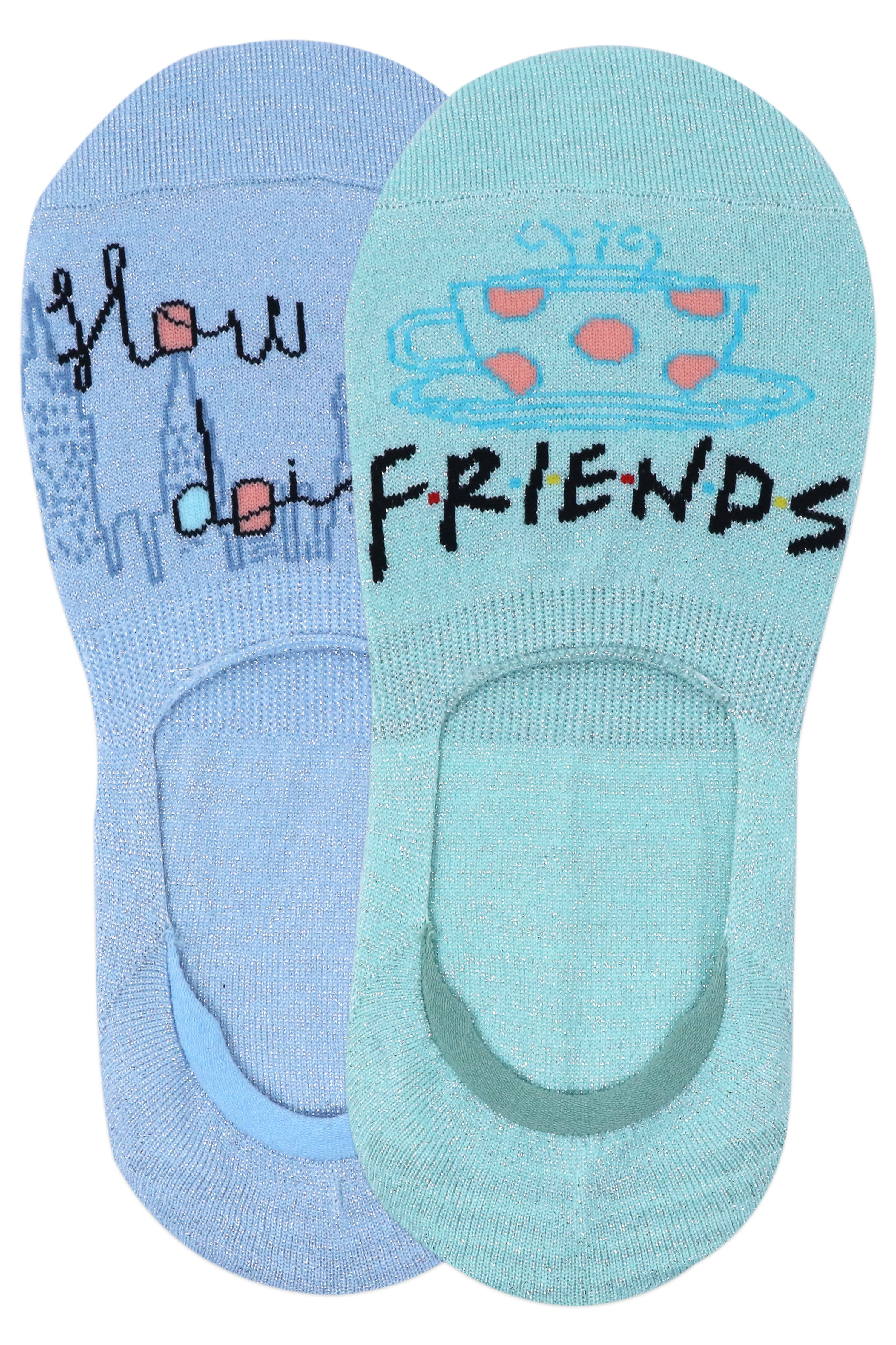 Friends How You Doin No Show/ Loafer Socks For Women - Blue