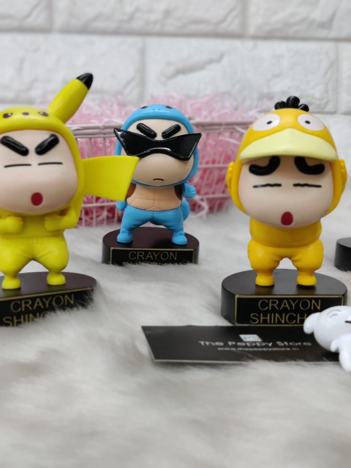 Shinchan Figure Set of 5 - Pokemon's Version - ThePeppyStore