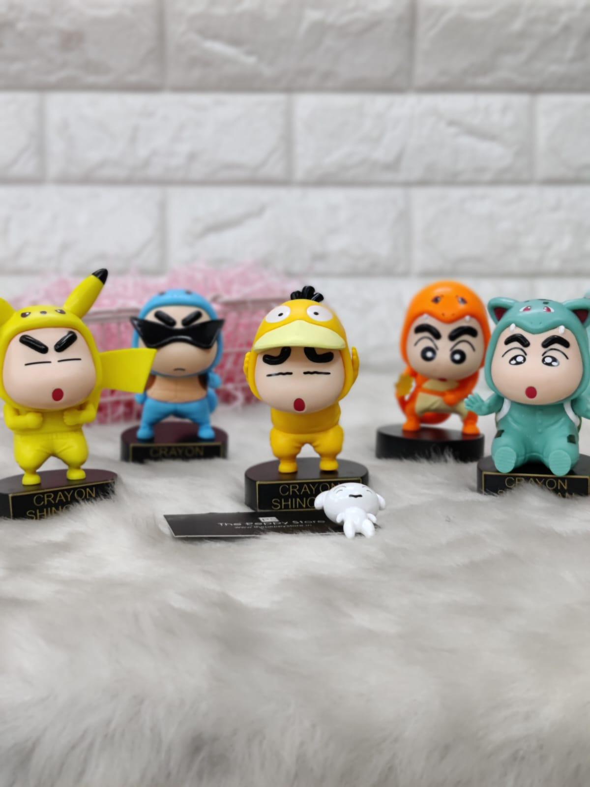 Shinchan Figure Set of 5 - Pokemon's Version - ThePeppyStore