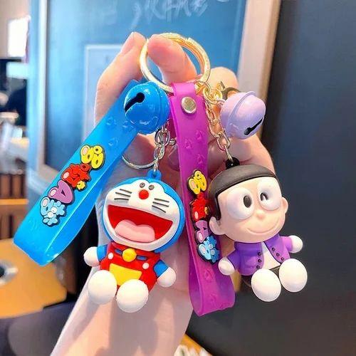 Doraemon Silicon Keychain With Bagcharm And Strap (Select From Drop Down Menu) - ThePeppyStore