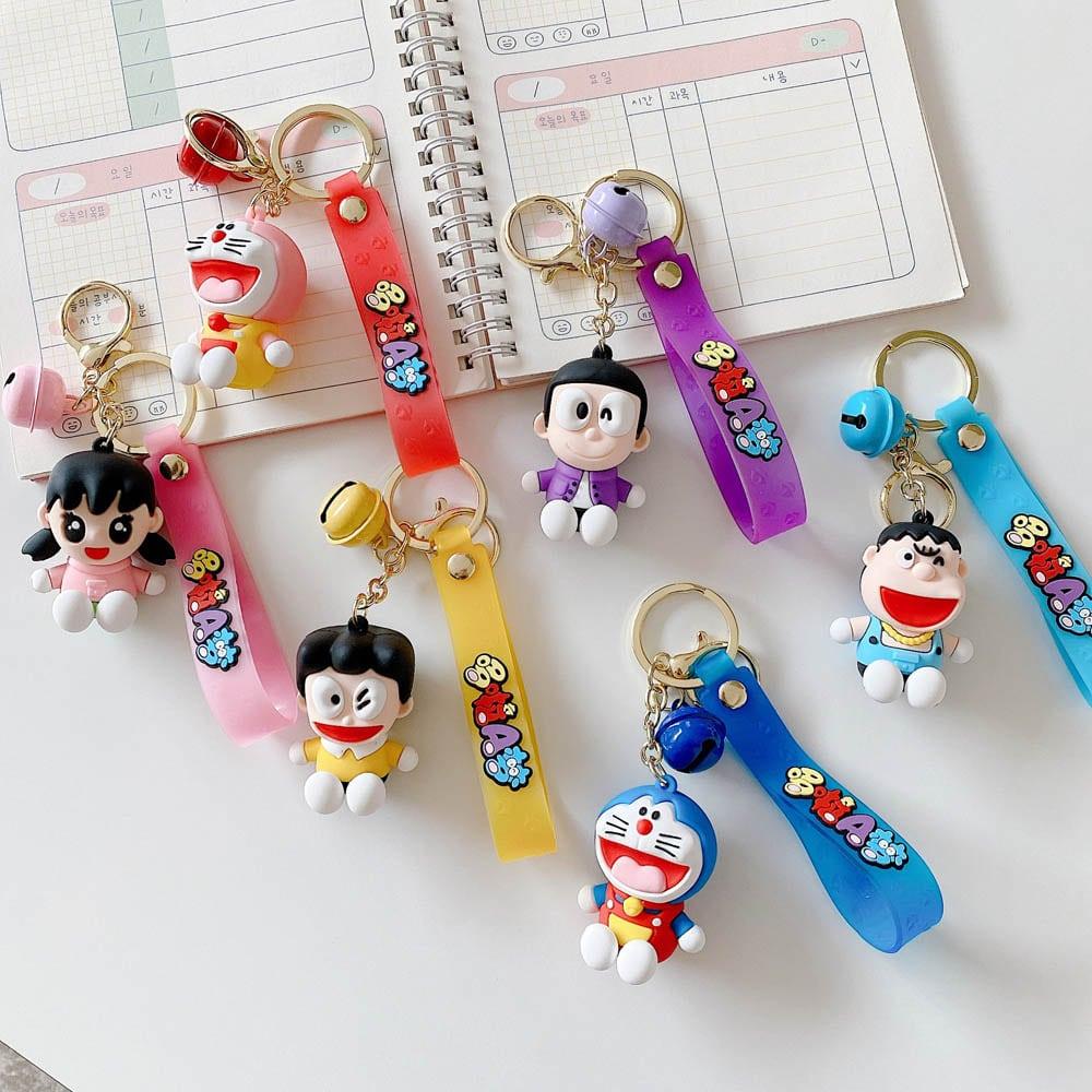 Doraemon Silicon Keychain With Bagcharm And Strap (Select From Drop Down Menu) - ThePeppyStore